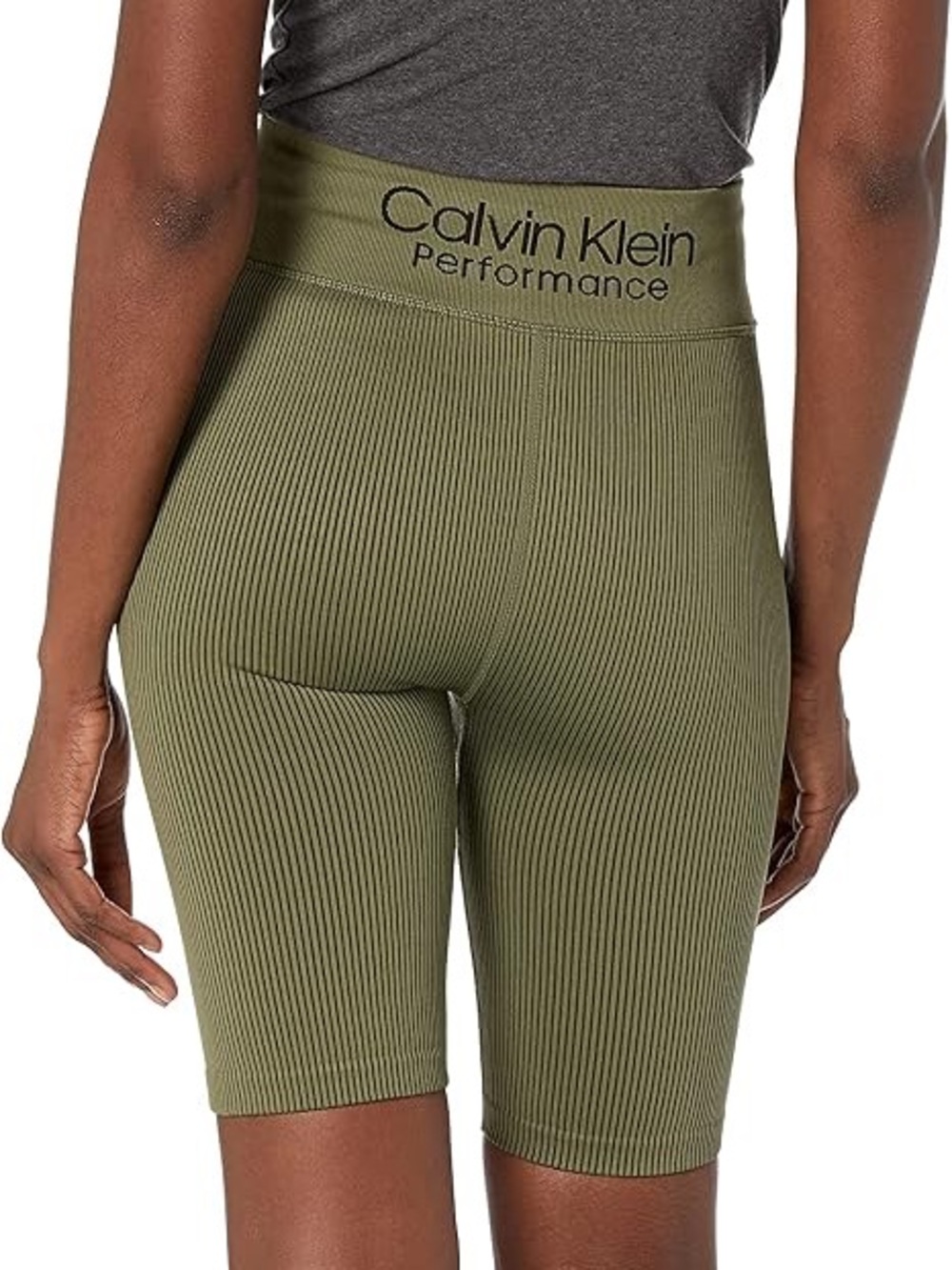 Calvin Klein Performance Women's Thick Rib High Waist Bike Short 9"